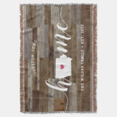 アイオワホーム州パーソナライズされたウッドルック スローブランケット (正面縦)