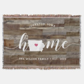 アイオワホーム州パーソナライズされたウッドルック スローブランケット (正面)