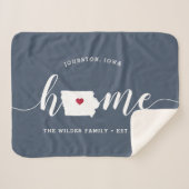 アイオワホーム州 パーソナライズされた シェルパブランケット (正面(横))