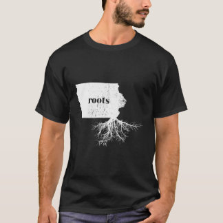 アイオワルーツ長袖Tシャツ州マップホームラブ Tシャツ