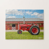 アイオワレッドトラクター+ホーススタブルパズル ジグソーパズル (横)