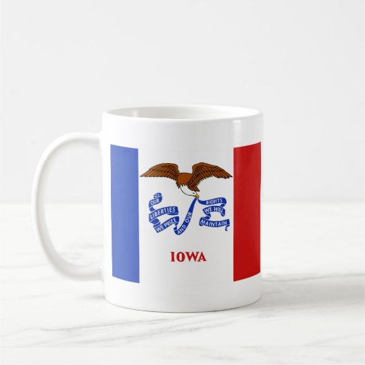 アイオワン州旗+地図マグカップ コーヒーマグカップ (左)