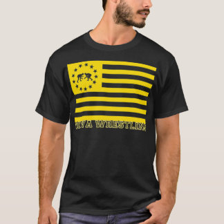 アイオワンUSA国旗のレスラーファンザホーキー州アイオワ Tシャツ