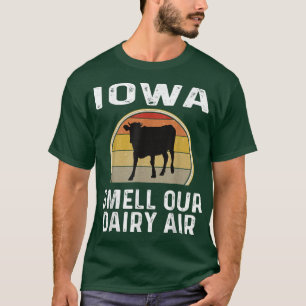 アイオワ乳農家臭い私たちの乳製品エアレトロ牛フー Tシャツ
