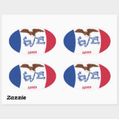 アイオワ国旗のシール 楕円形シール (シート)