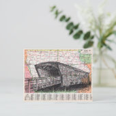 アイオワ地図アート ポストカード (スタンド正面)