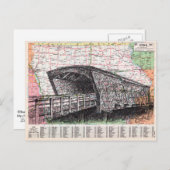 アイオワ地図アート ポストカード (正面/裏面)