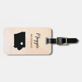 アイオワ地図ラゲージタグ、ウェディングパーティーへようこそ ラゲッジタグ (正面横)