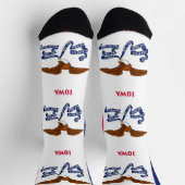 アイオワ地球に優し州旗を持つメンズクルーソックス ソックス (上部)