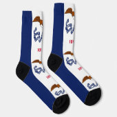 アイオワ地球に優し州旗を持つ女性用靴下 ソックス (右)