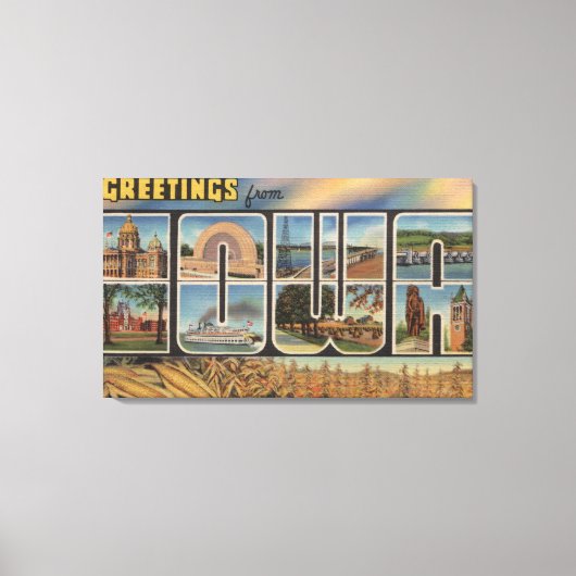 アイオワ大文字の情景アイオワ キャンバスプリント (正面)