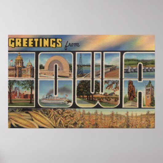 アイオワ大文字の情景アイオワ ポスター (正面)