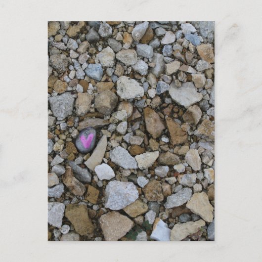 アイオワ川バーリントンの可愛い紫のハートロック ポストカード (正面)