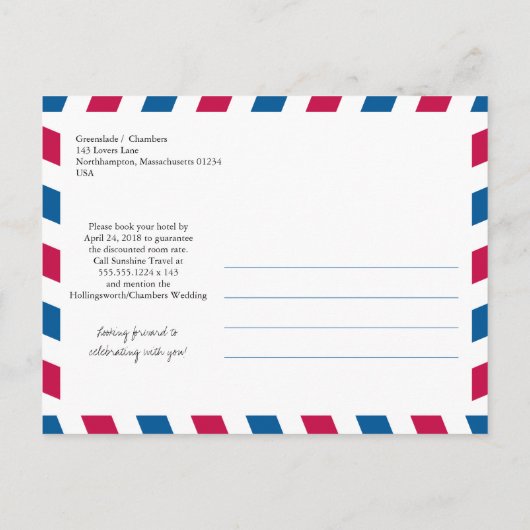 アイオワ州とマサチューセッツ州のAirmail日付を保存 案内ポストカード (裏面)