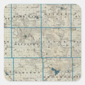 アイオワ州のウィンネシーク郡の州の地図 スクエアシール (正面)