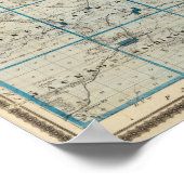 アイオワ州のウィンネシーク郡の州の地図 ポスター (角)