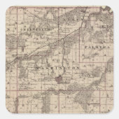 アイオワ州のウォーレン郡の州の地図 スクエアシール (正面)