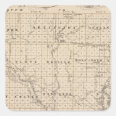 アイオワ州のウッドベリー郡の州の地図 スクエアシール (正面)