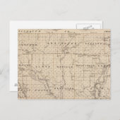 アイオワ州のウッドベリー郡の州の地図 ポストカード (正面/裏面)