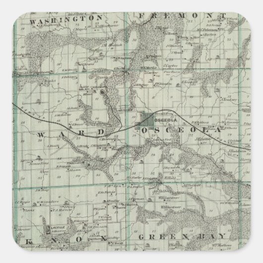 アイオワ州のクラーク郡の州の地図 スクエアシール (正面)