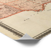 アイオワ州のクリントン郡の州の地図 ポスター (角)