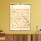 アイオワ州のグスリエ郡の州の地図 キャンバスプリント (インサイチュ (リビング))