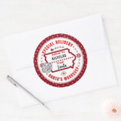 アイオワ州のサンタから子どもへの特別配達 ラウンドシール (封筒)