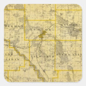 アイオワ州のジャスパー郡の州の地図 スクエアシール (正面)