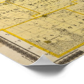 アイオワ州のジャスパー郡の州の地図 ポスター (角)