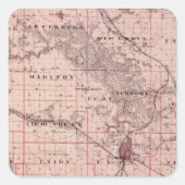 アイオワ州のジョンソン郡の州の地図 スクエアシール (正面)