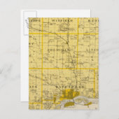 アイオワ州のスコット郡の州の地図 ポストカード (正面/裏面)