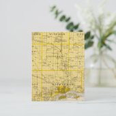 アイオワ州のスコット郡の州の地図 ポストカード (スタンド正面)