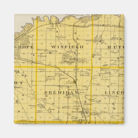 アイオワ州のスコット郡の州の地図 マグネット (正面)