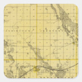 アイオワ州のチカソー郡の州の地図 スクエアシール (正面)