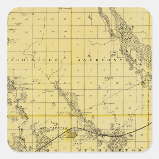 アイオワ州のチカソー郡の州の地図 スクエアシール (正面)