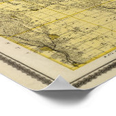 アイオワ州のチカソー郡の州の地図 ポスター (角)