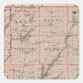 アイオワ州のテイラー郡の州の地図 スクエアシール (正面)