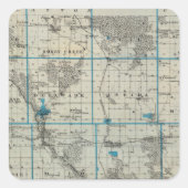 アイオワ州のデラウェア県の州の地図 スクエアシール (正面)