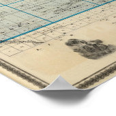 アイオワ州のデラウェア県の州の地図 ポスター (角)