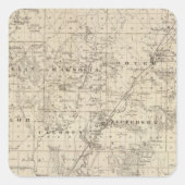 アイオワ州のハリソン郡の州の地図 スクエアシール (正面)