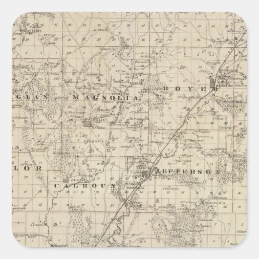 アイオワ州のハリソン郡の州の地図 スクエアシール (正面)