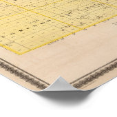 アイオワ州のハードン郡の州の地図 ポスター (角)