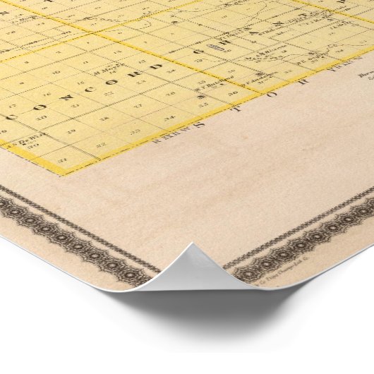 アイオワ州のハードン郡の州の地図 ポスター