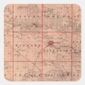 アイオワ州のファイエット郡の州の地図 スクエアシール (正面)