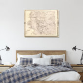 アイオワ州のフレモント郡の州の地図 キャンバスプリント (インサイチュ (寝室))