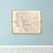 アイオワ州のフレモント郡の州の地図 キャンバスプリント (インサイチュ (ウッドフロア))