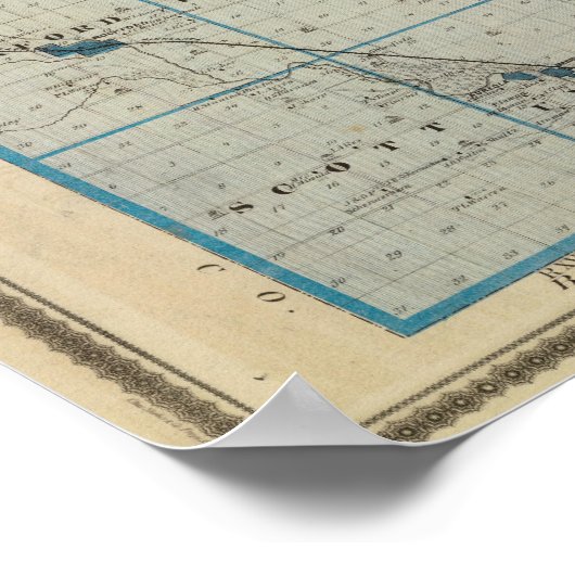 アイオワ州のフロイド郡の州の地図 ポスター (角)