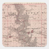 アイオワ州のブーン郡の州の地図 スクエアシール (正面)