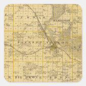 アイオワ州のベントン郡の州の地図 スクエアシール (正面)