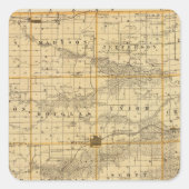 アイオワ州のマディソン郡の州の地図 スクエアシール (正面)